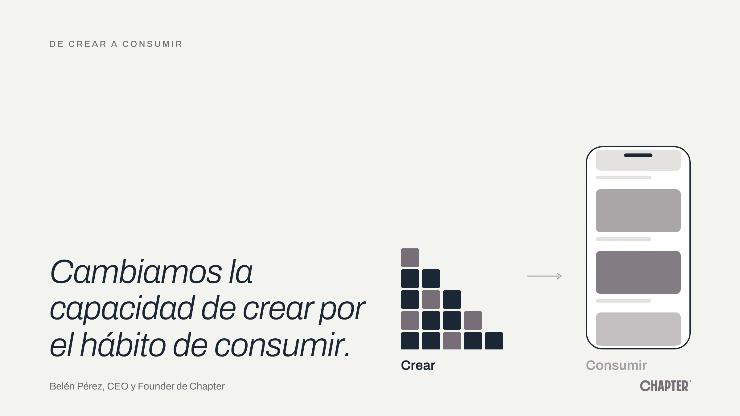 Cambiamos la capacidad de crear por el hábito de consumir, reflexión de Belén Pérez